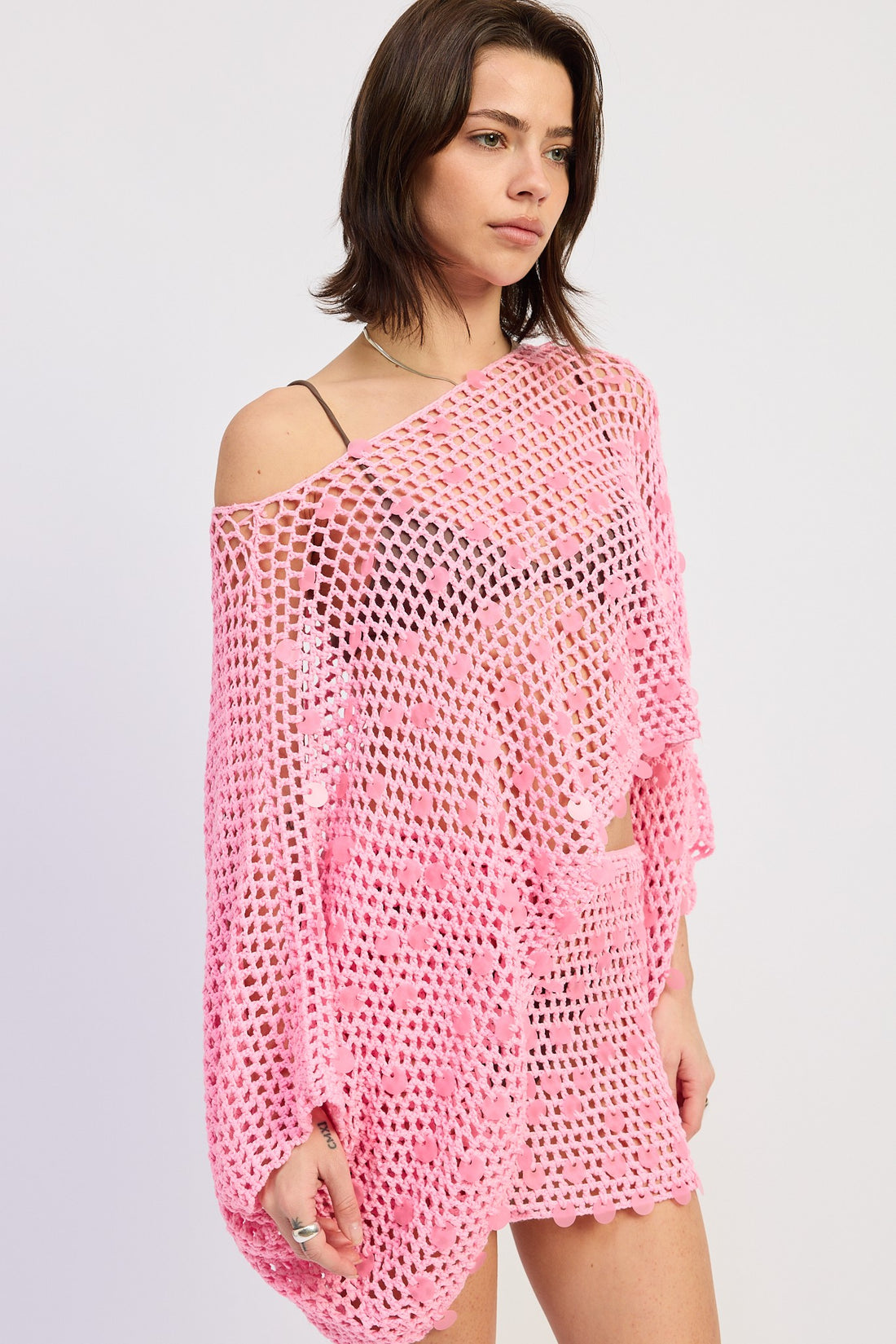 Pink Shell Crochet Top