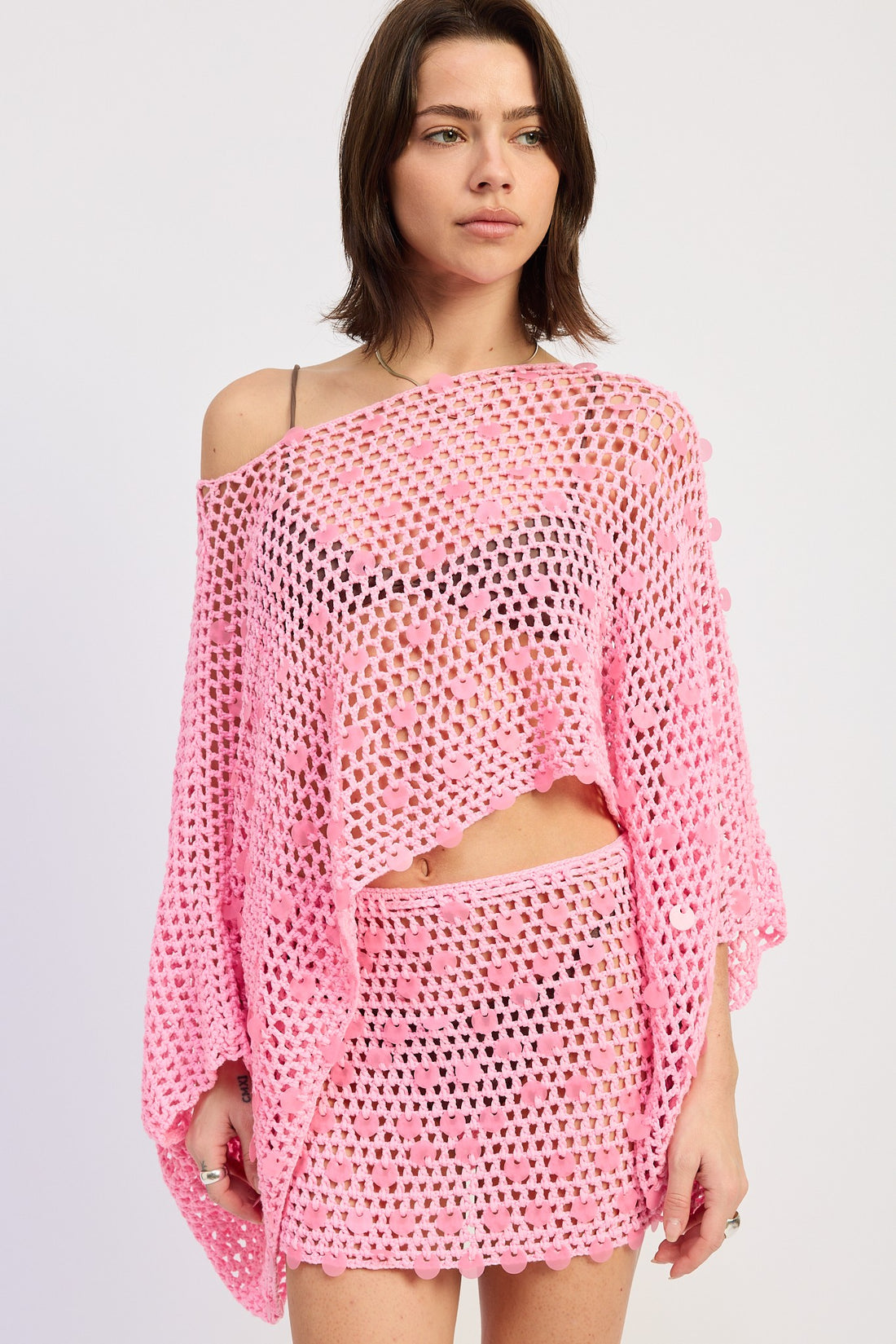 Pink Shell Crochet Top
