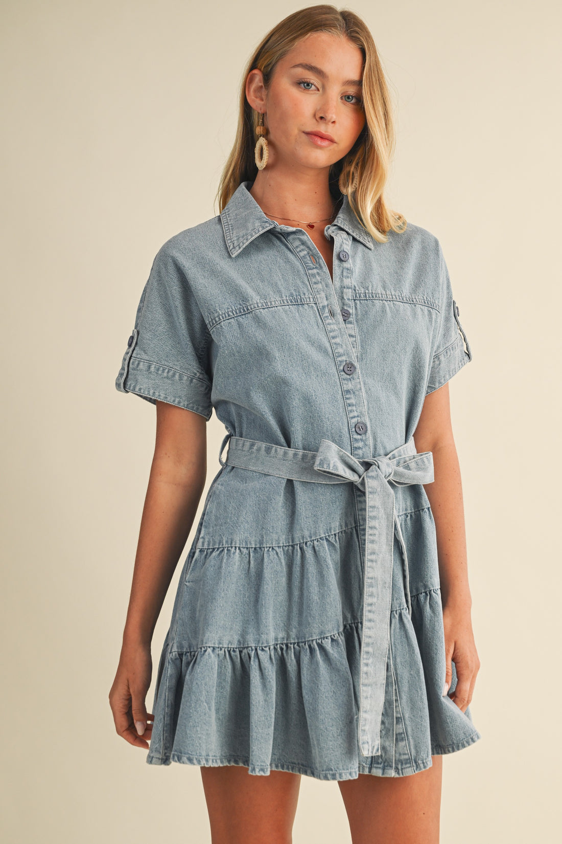 Denim Tiered Dress