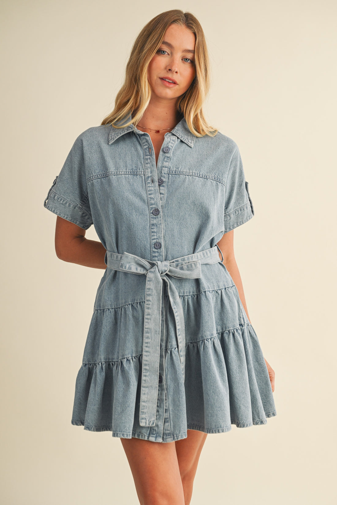 Denim Tiered Dress