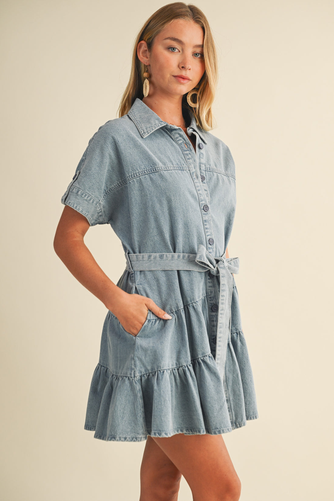 Denim Tiered Dress