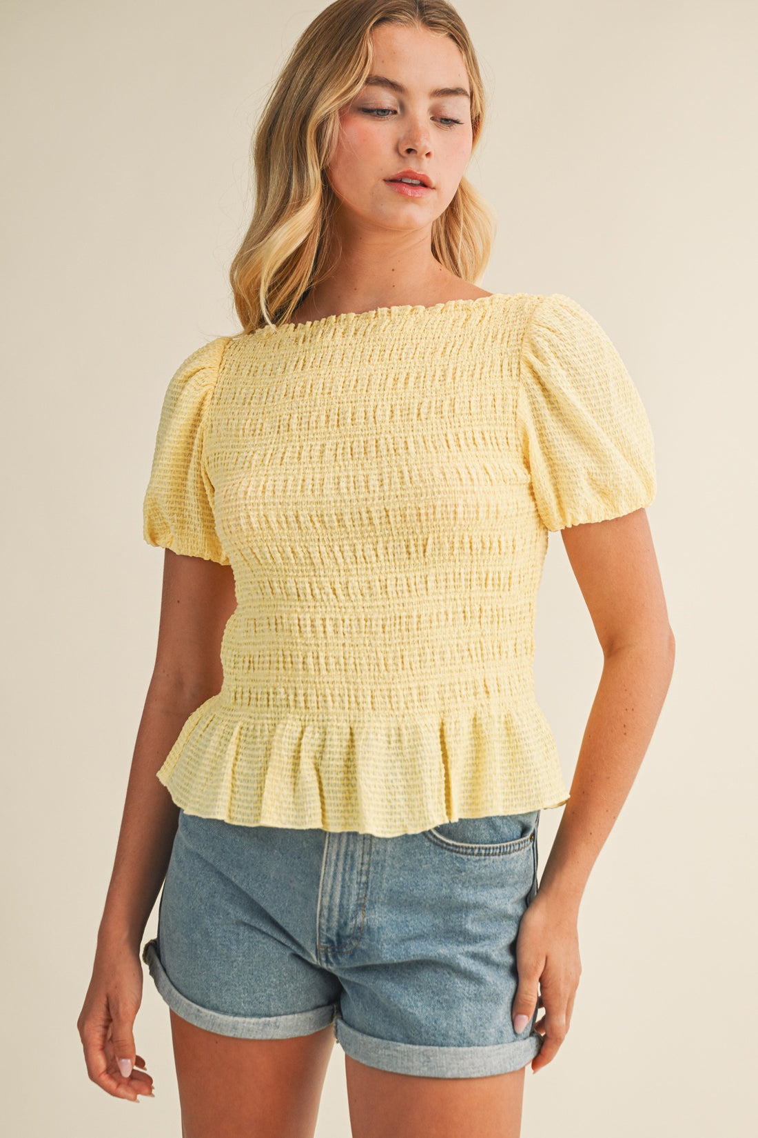 Butter Yellow Puff Sleeve Top