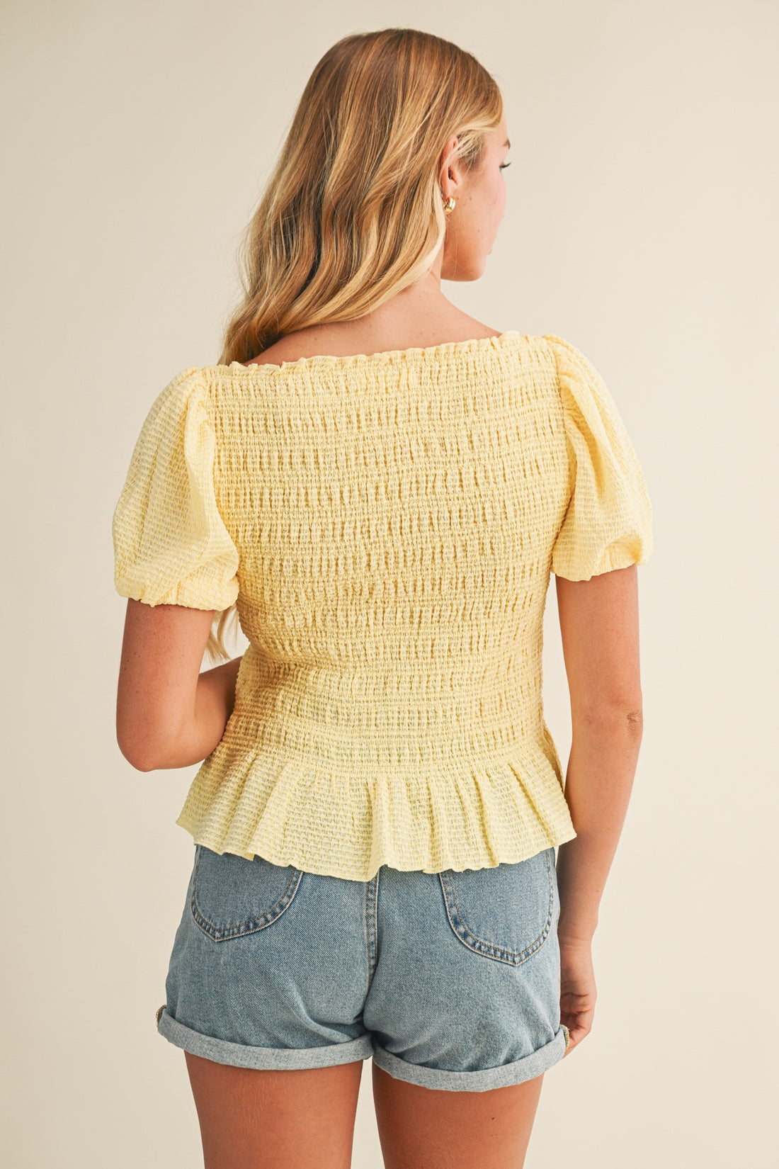Butter Yellow Puff Sleeve Top