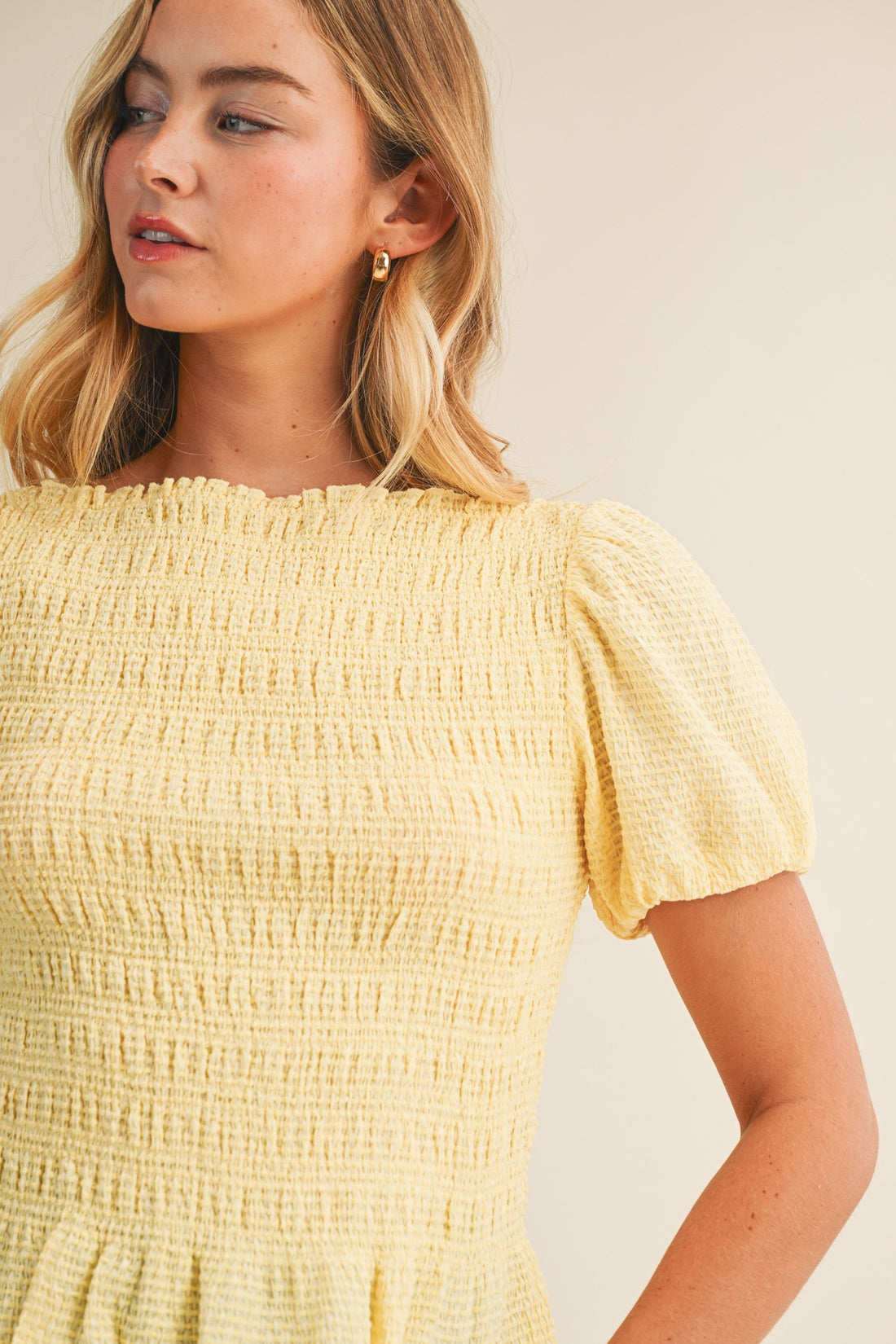 Butter Yellow Puff Sleeve Top