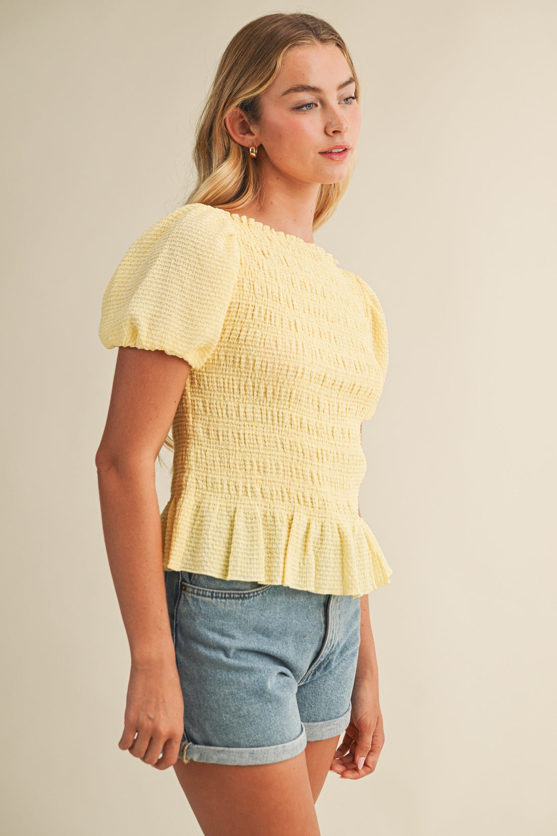 Butter Yellow Puff Sleeve Top