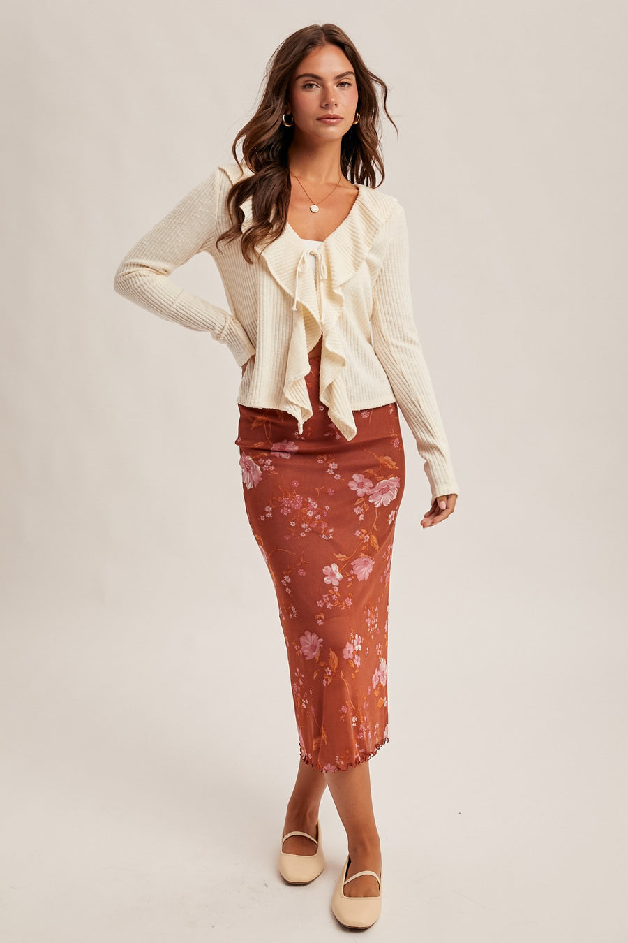 Ruffle Long Sleeve Top