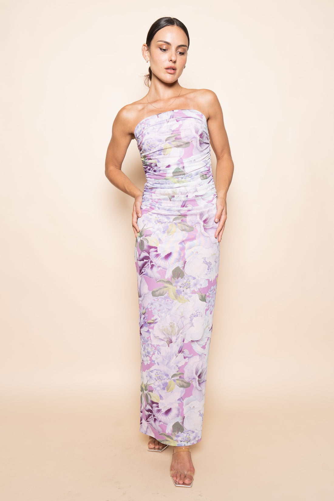 Lavender Mix Strapless Dress