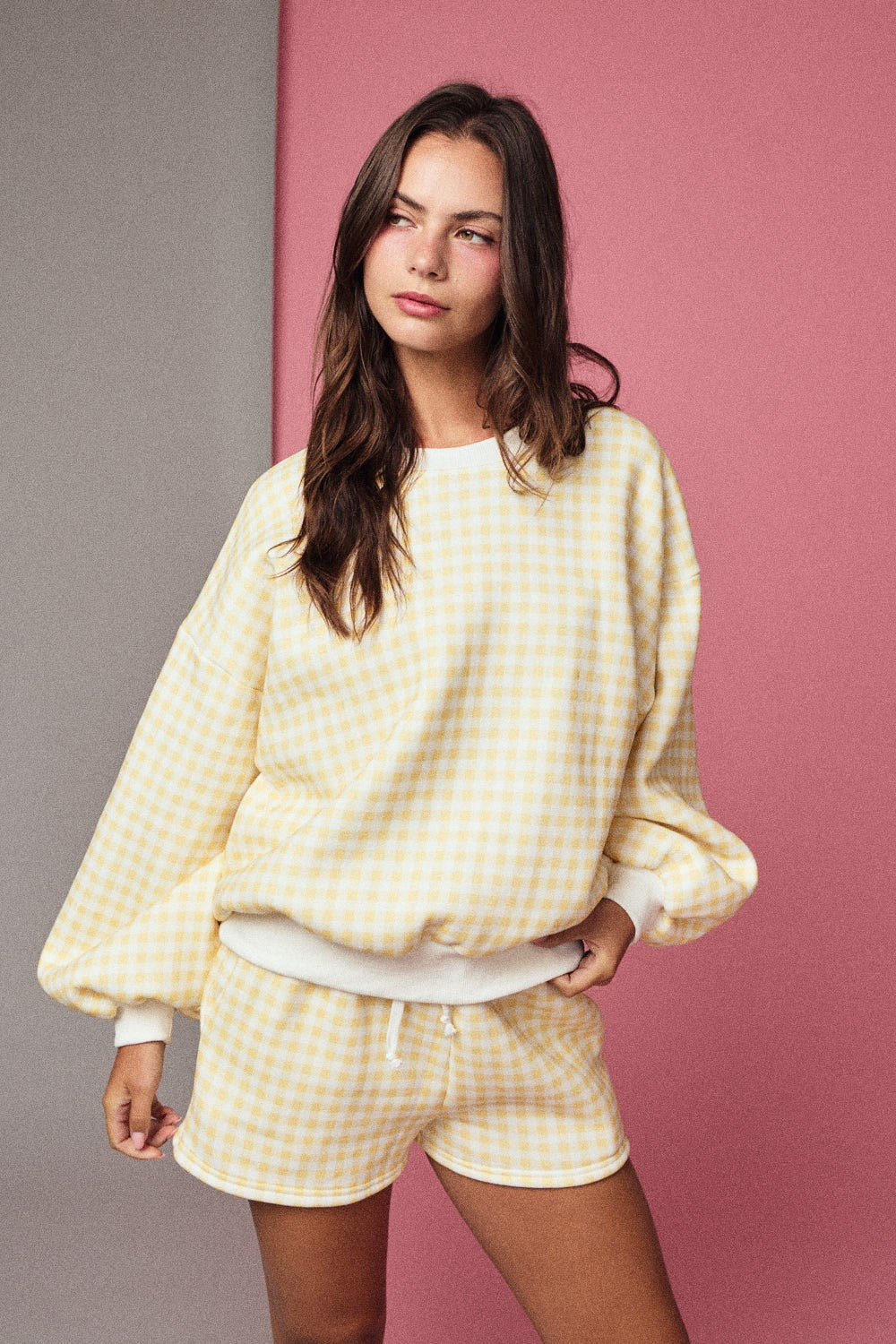 Gingham Yellow Top