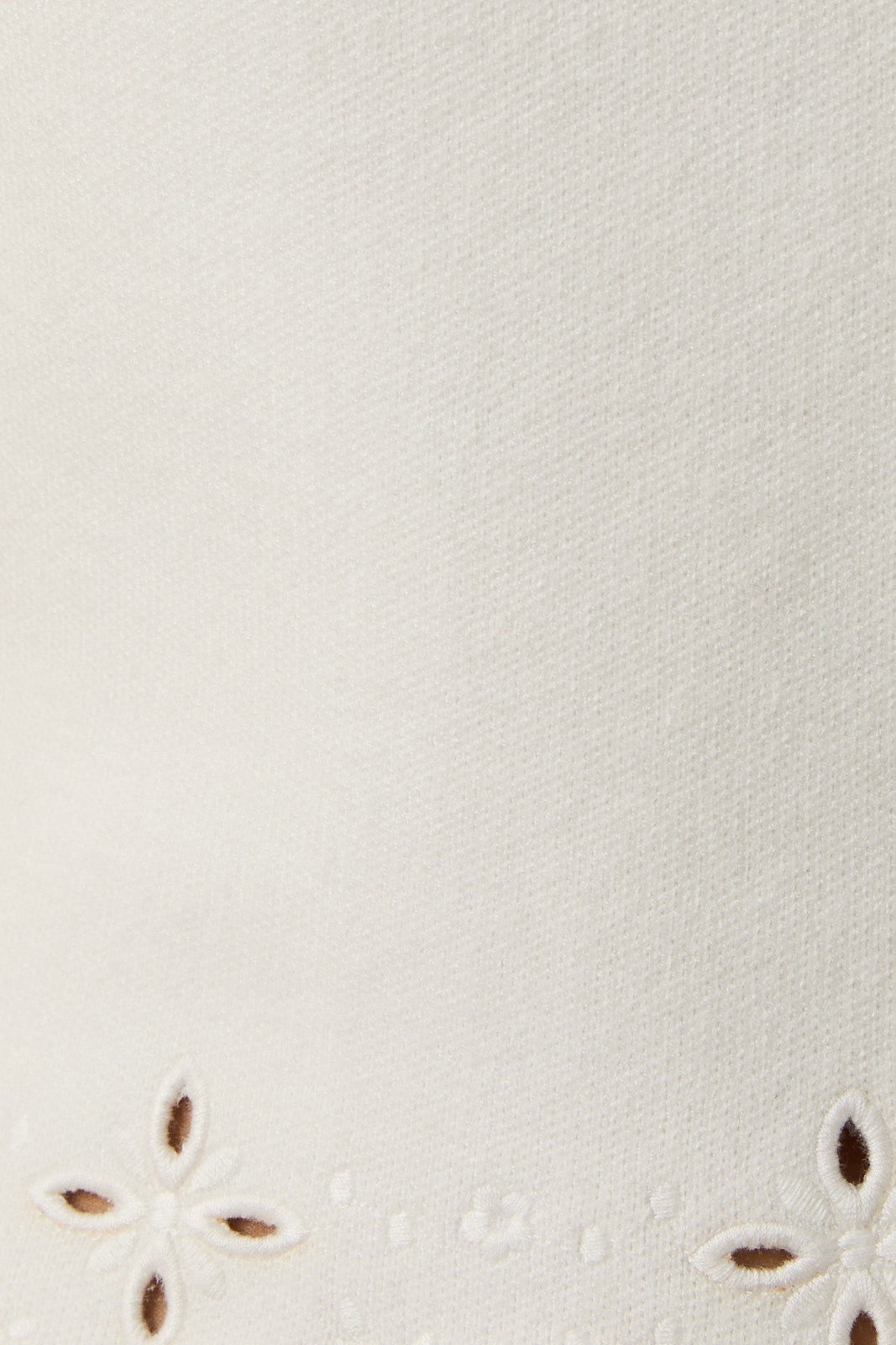 White Spring Flower Eyelet Top