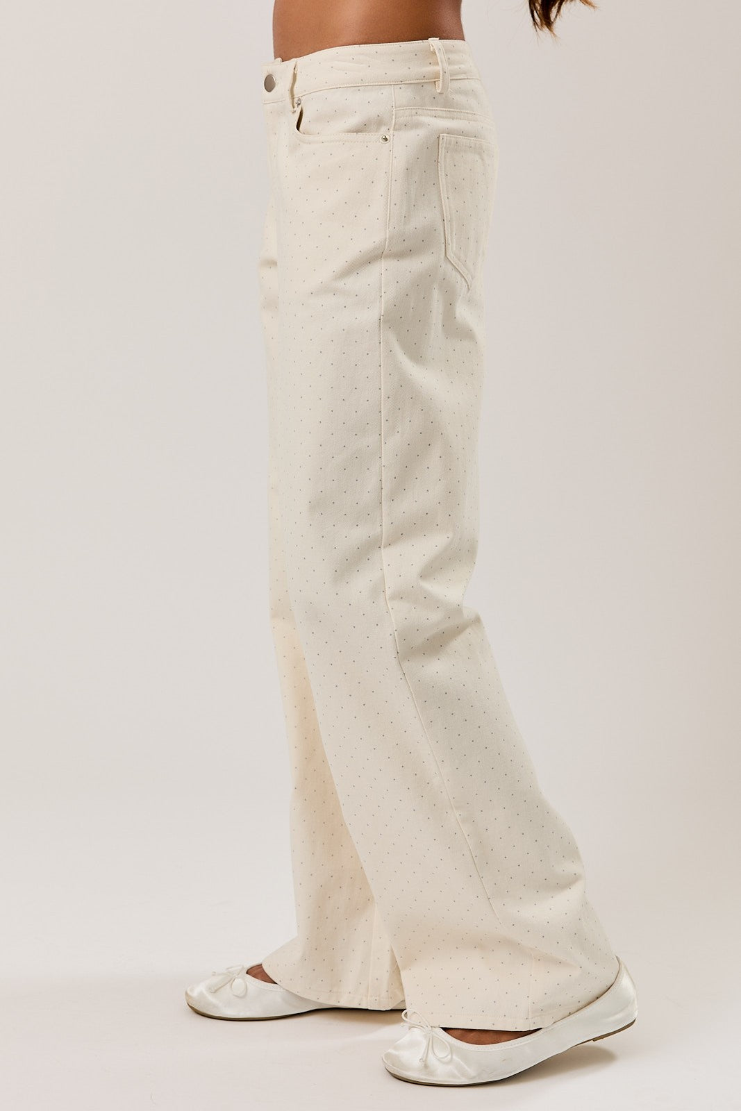 Cream Polka Dot Pant