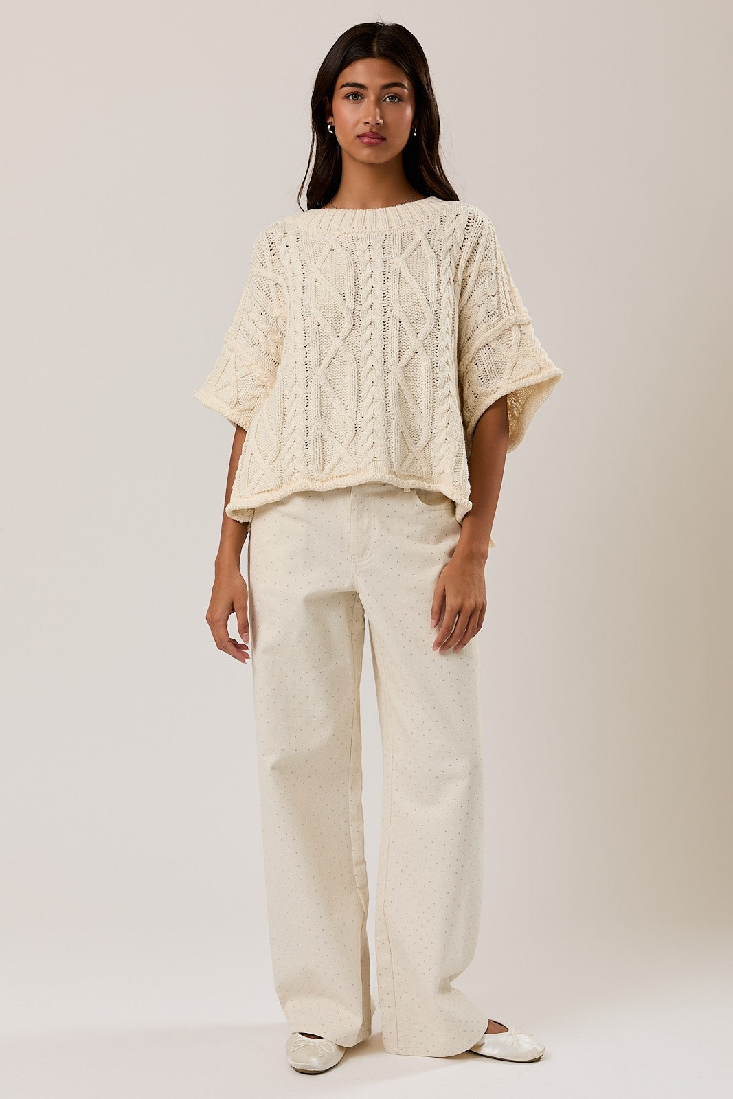 Cream Polka Dot Pant