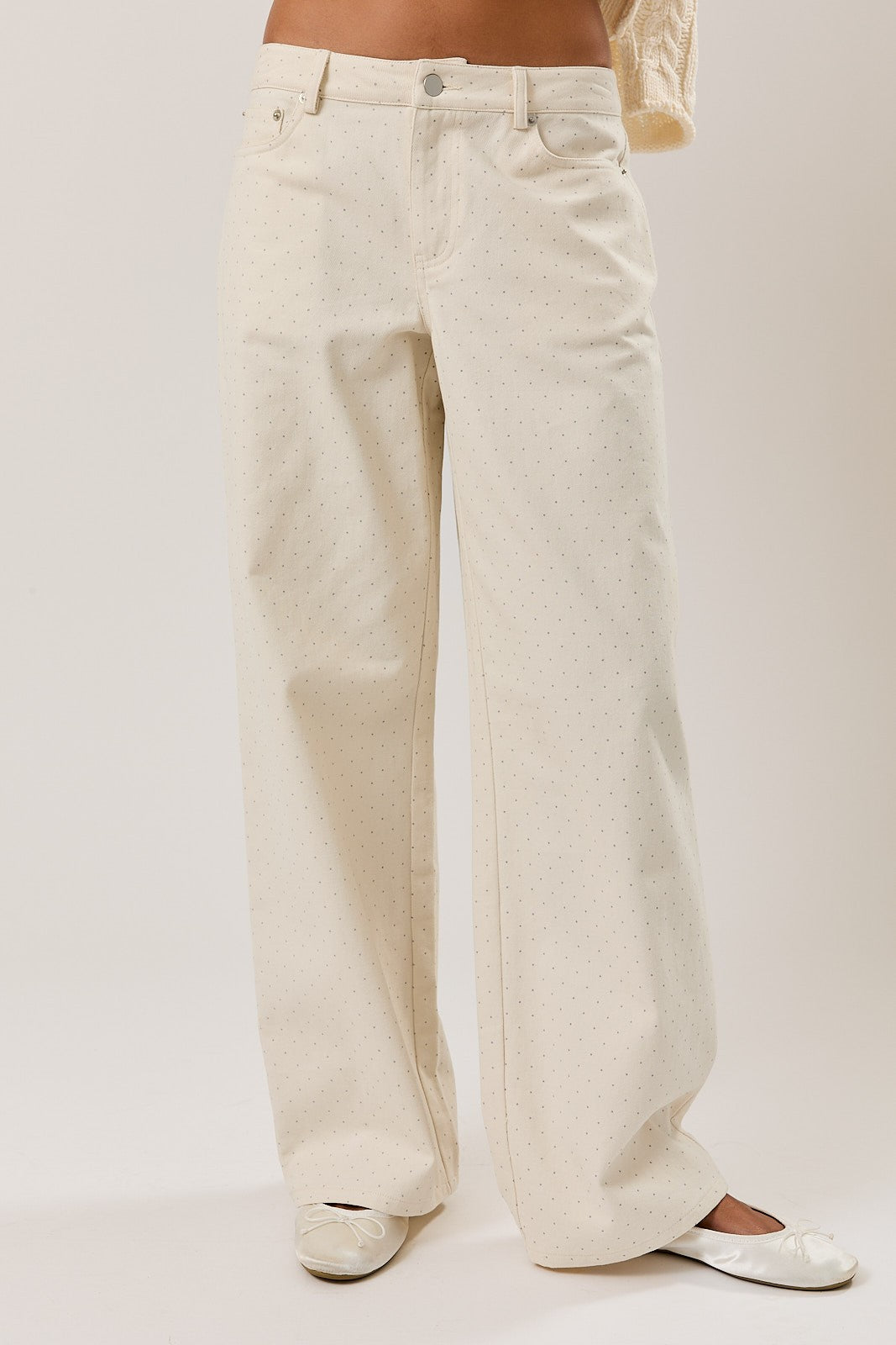 Cream Polka Dot Pant