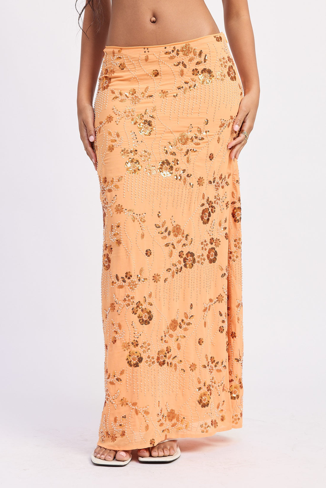 Sunset Beaded Maxi Skirt