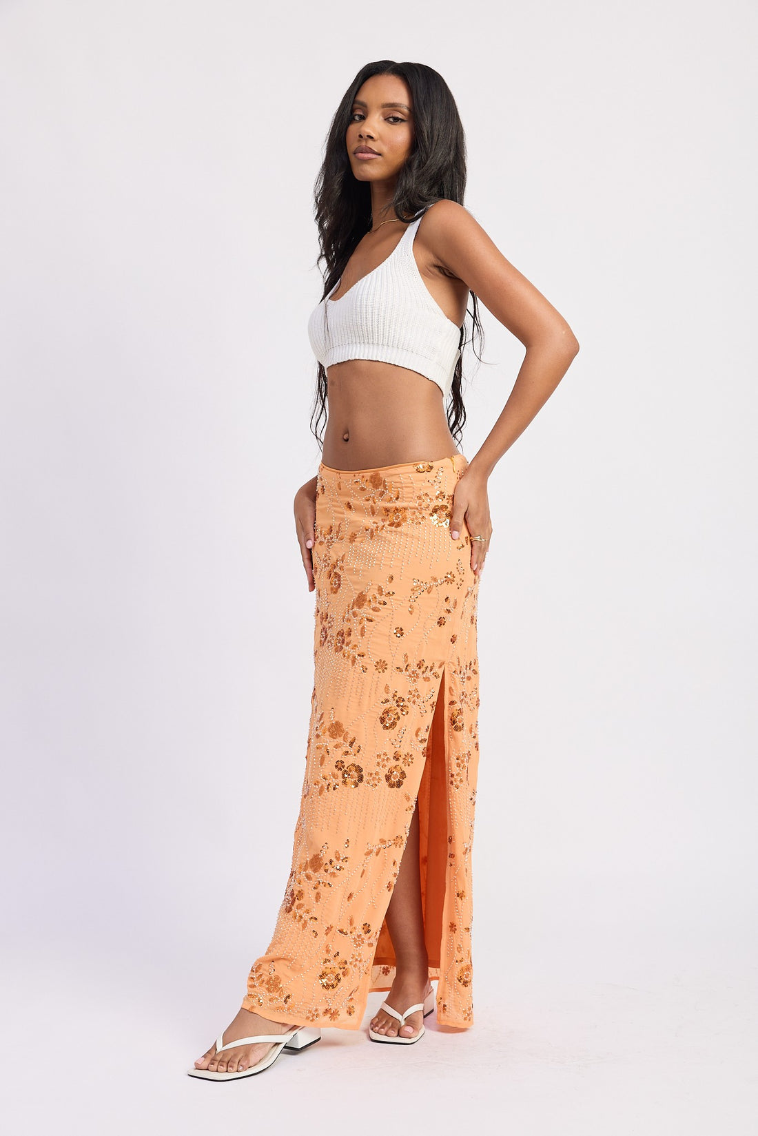 Sunset Beaded Maxi Skirt