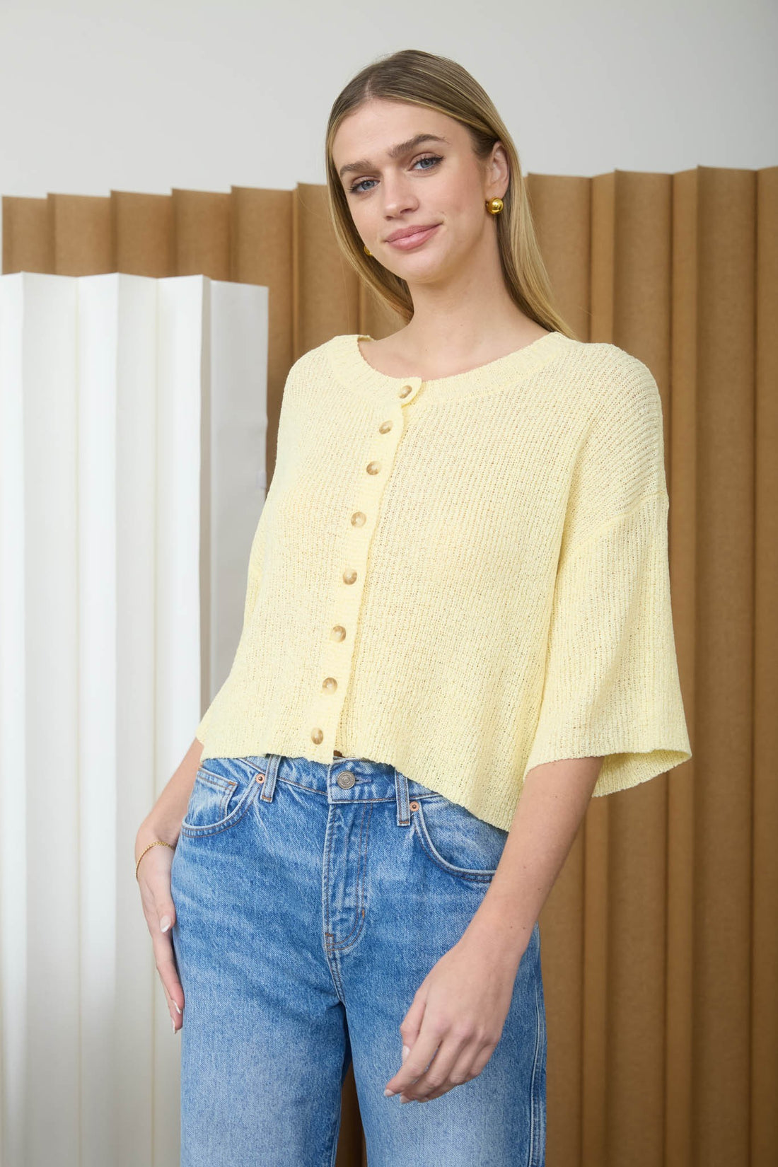 Butter Yellow Boxy Top