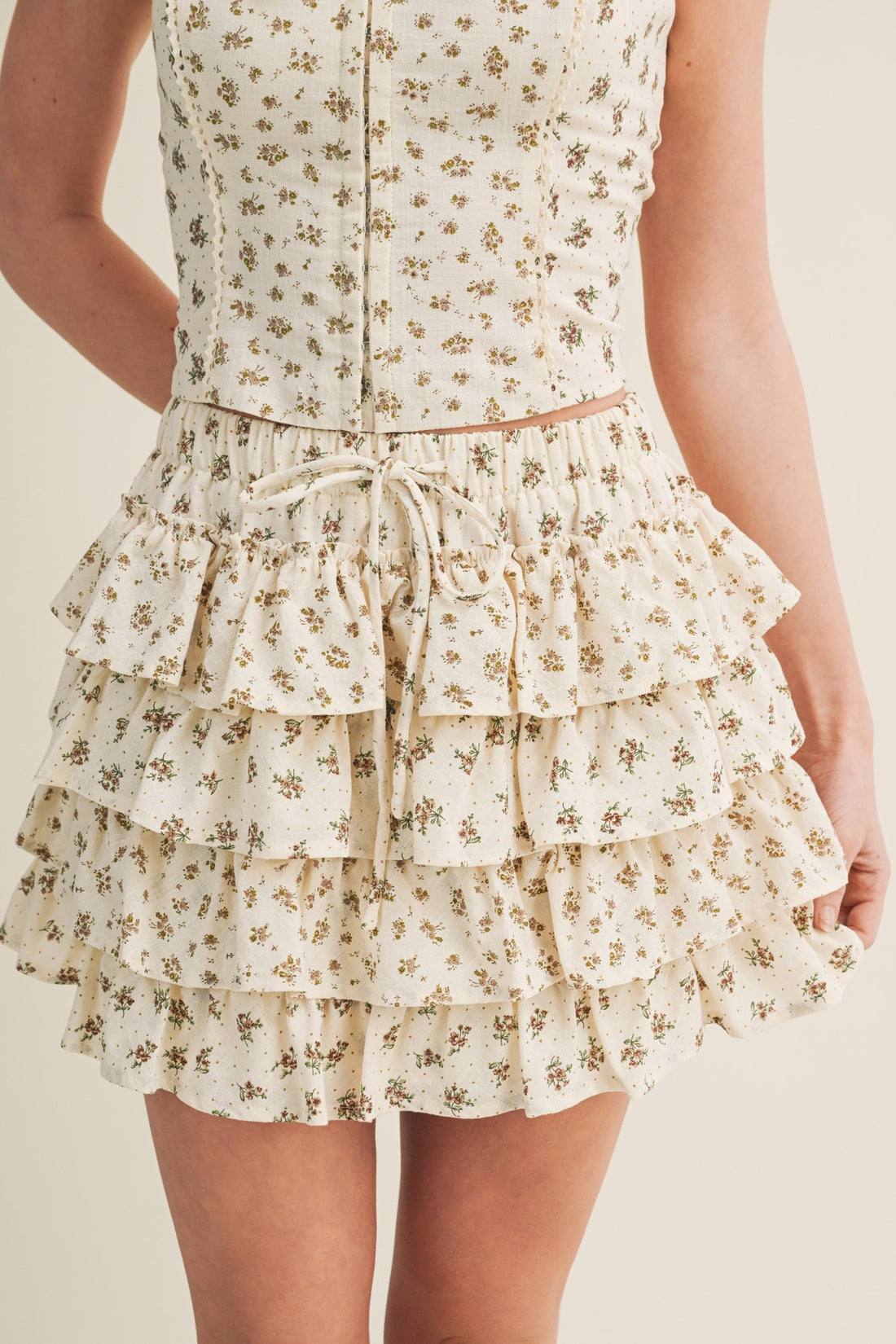 Floral Tiered Skort