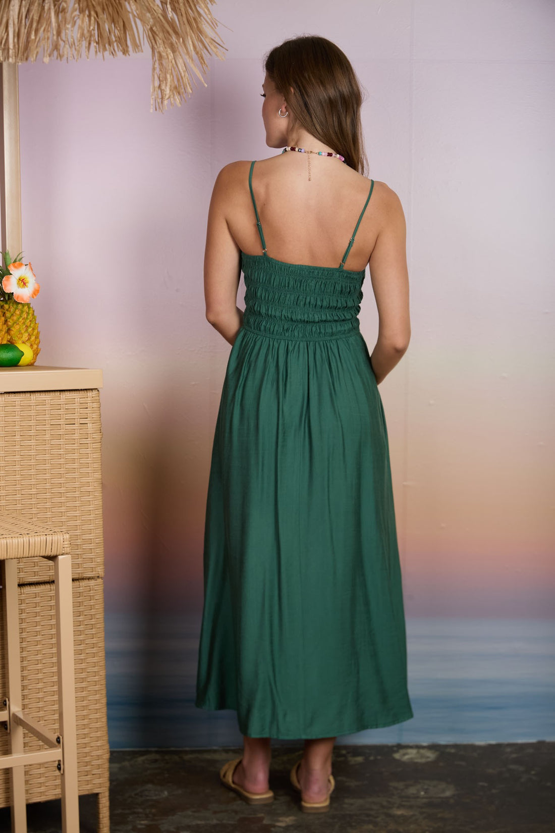 Palm Green Midi Dress