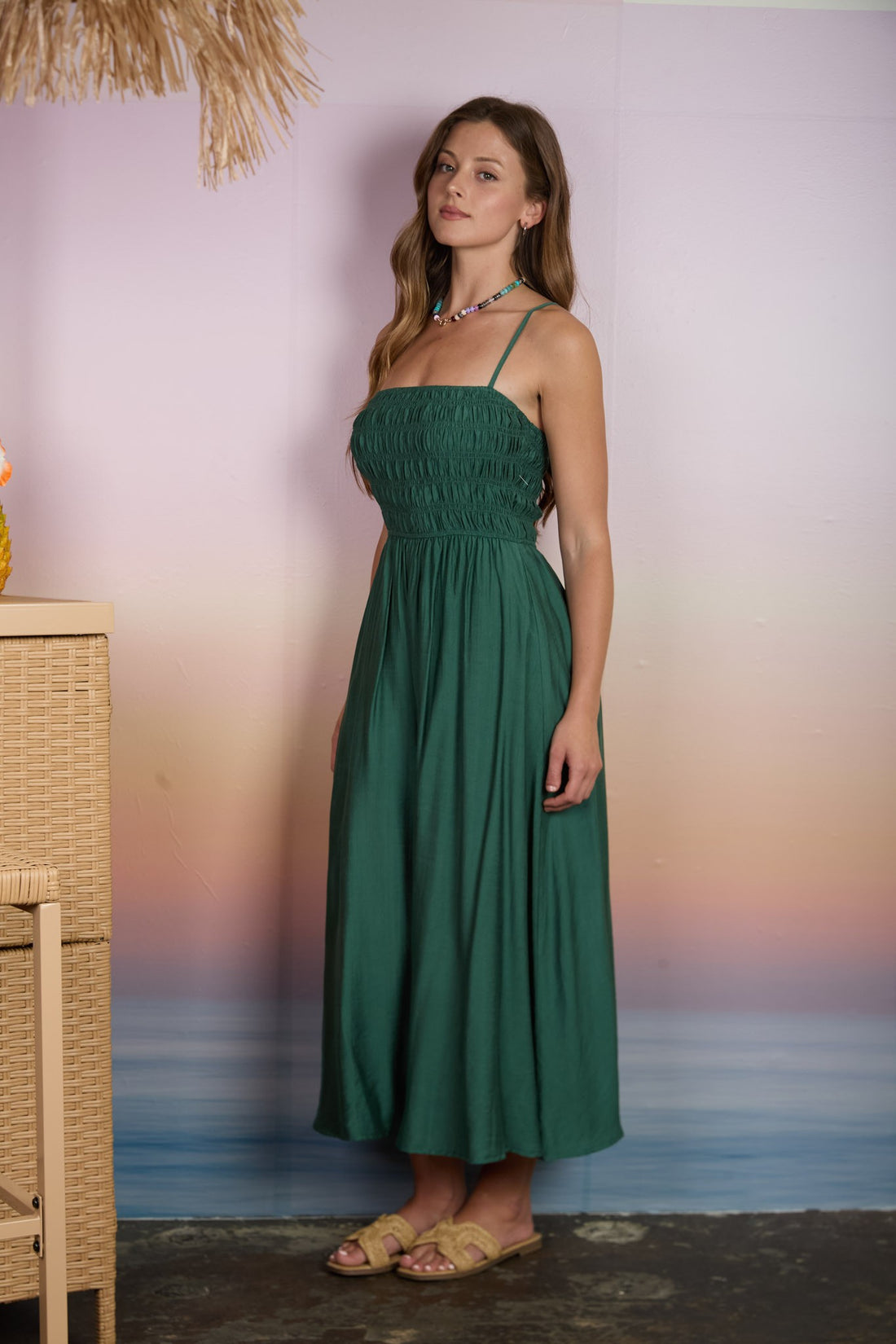 Palm Green Midi Dress