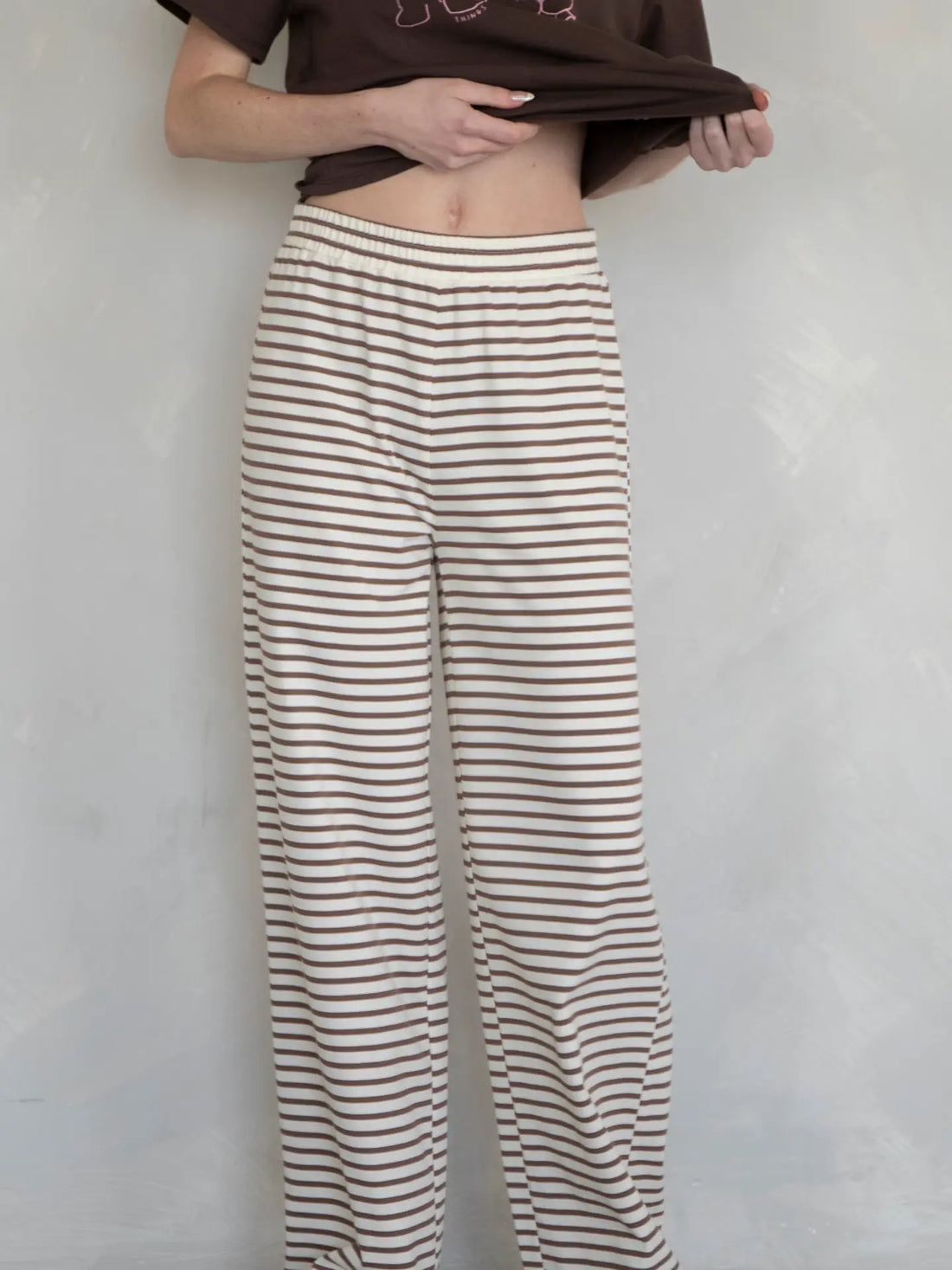 Ivory Striped Pants