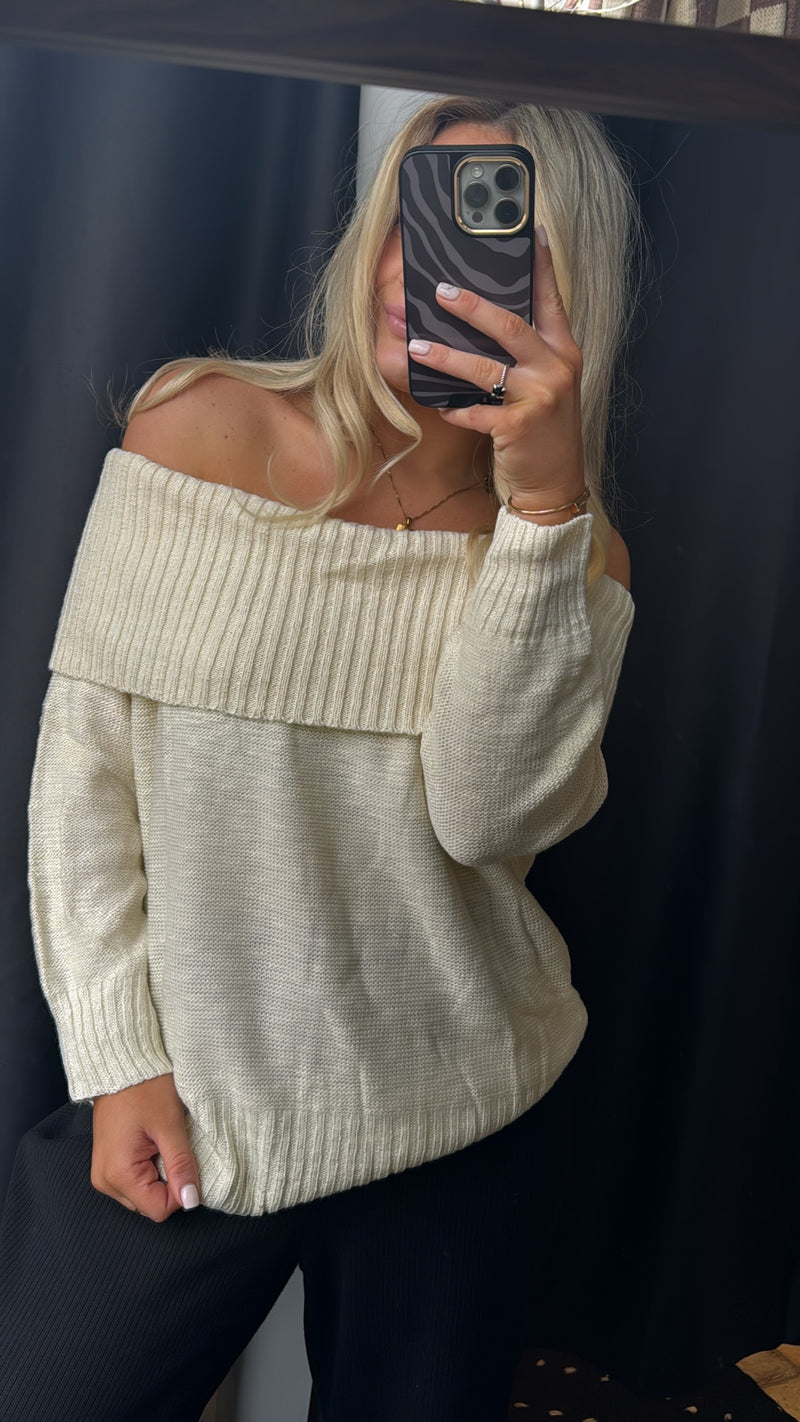 Off Shoulder Sweater Top