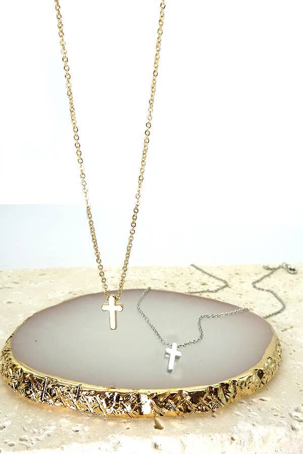 Class Mini Cross Necklace-Gold