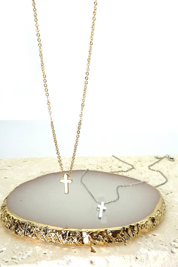 CLASSIC MINI CROSS NECKLACE | 47N15737-CROSS: SILVER