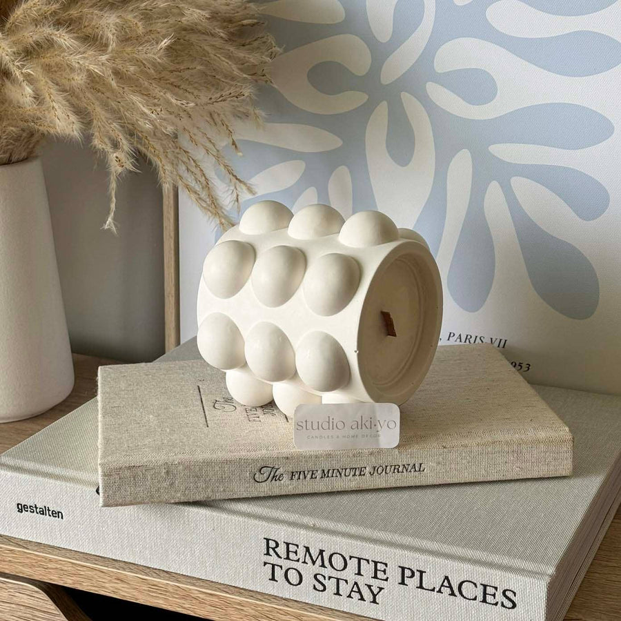 Vanilla + Black Raspberry Soy Candle | Crackling Wood Wick : Bubble Jar - 9oz