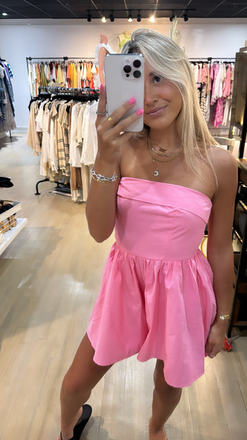 Pink Tube Top Romper