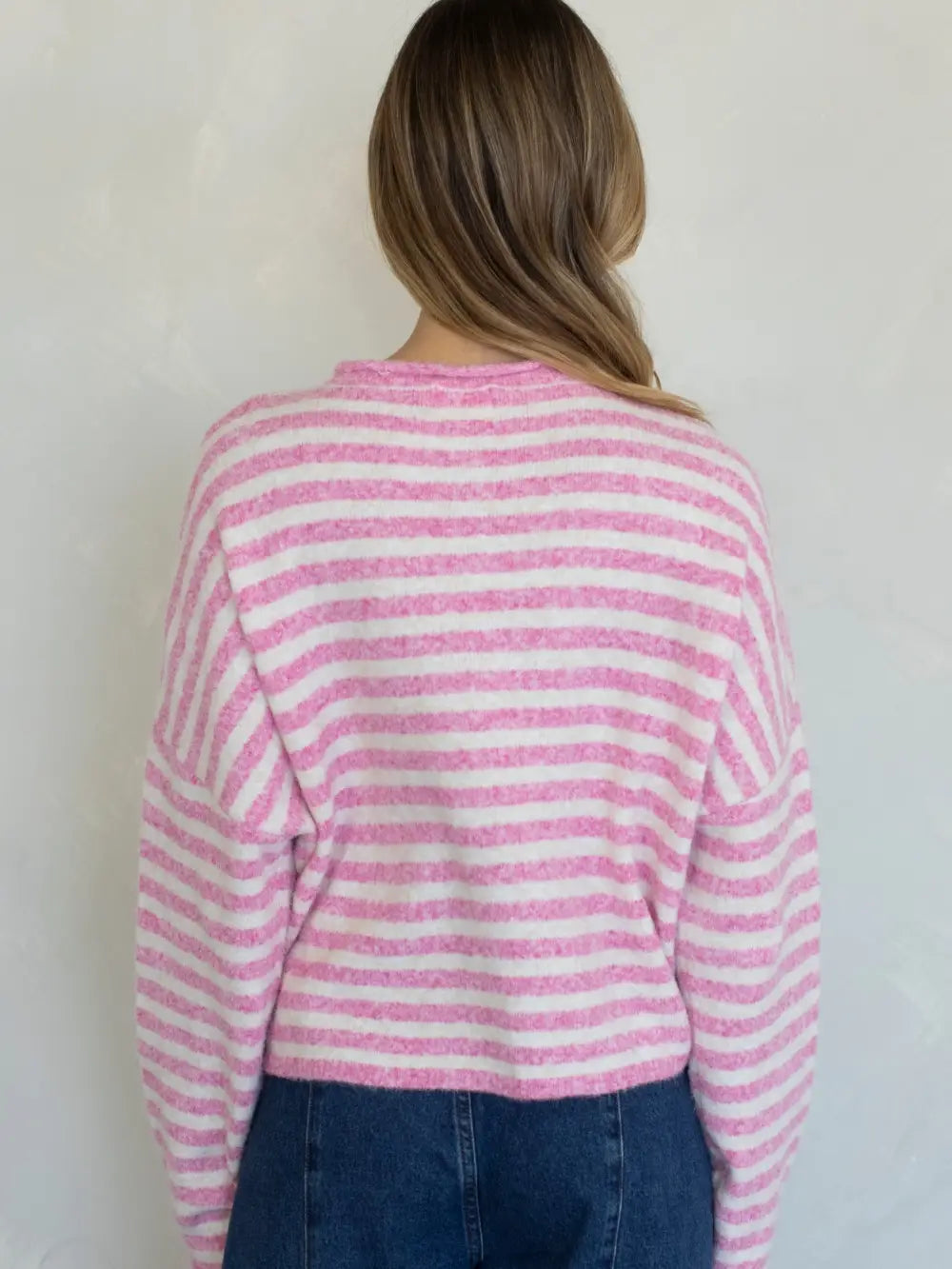 Striped Piper Cardigan: Bubblegum