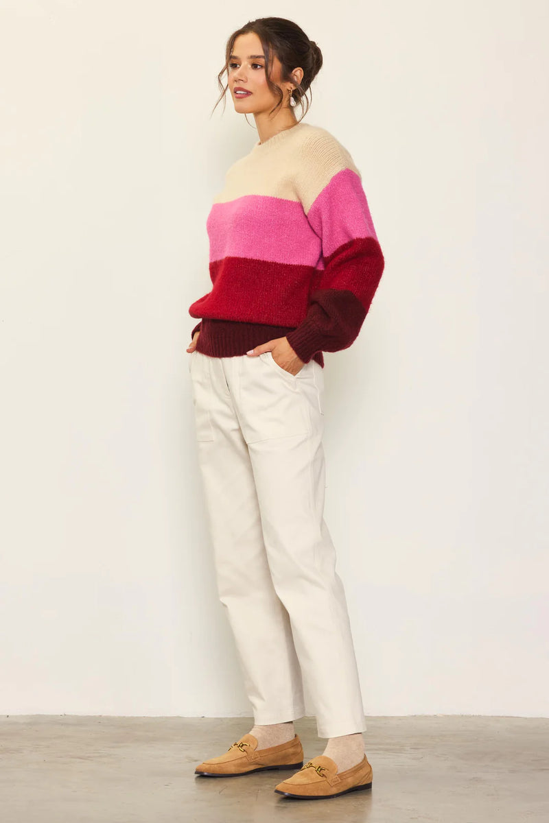 Cream-Berry Sweater