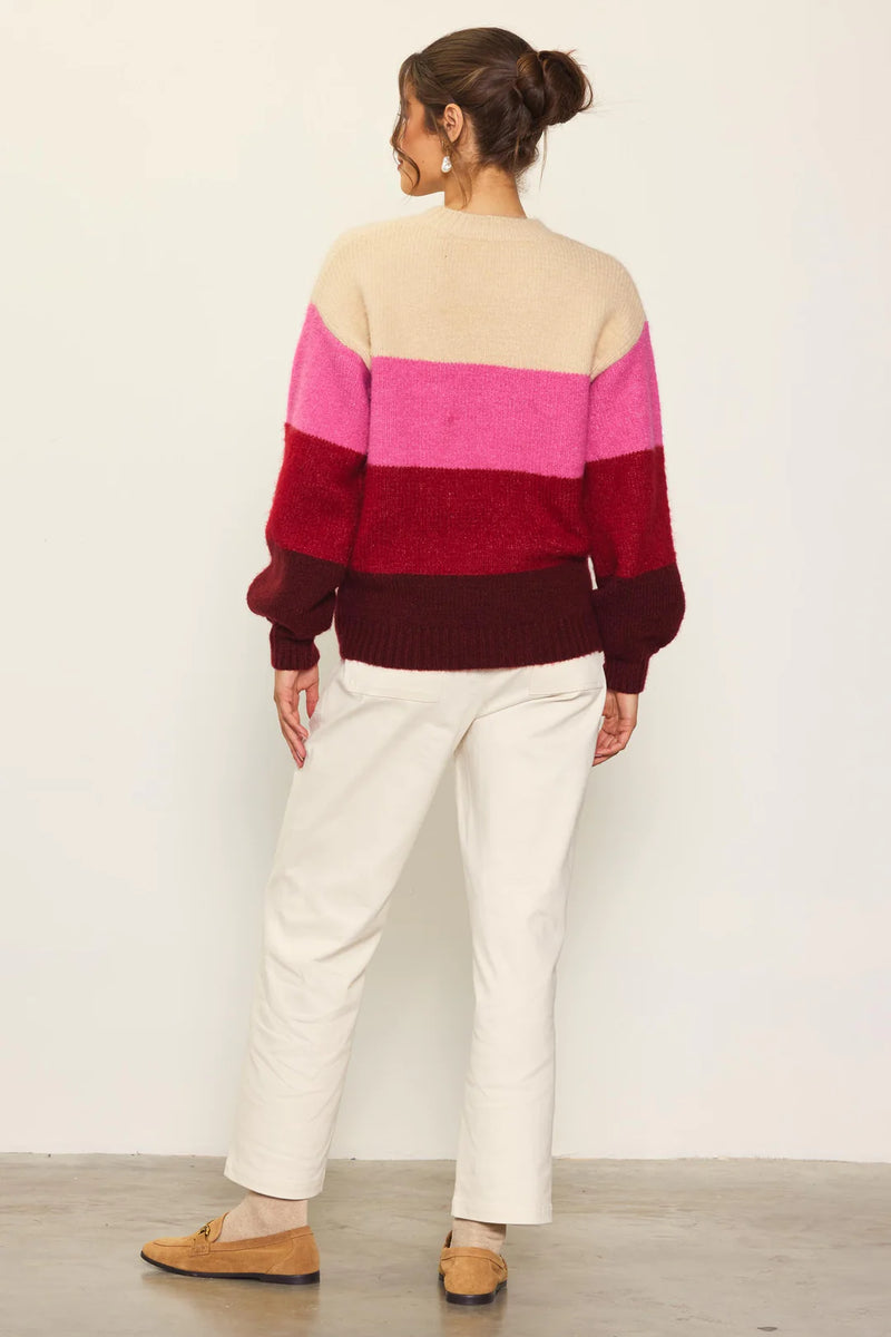 Cream-Berry Sweater