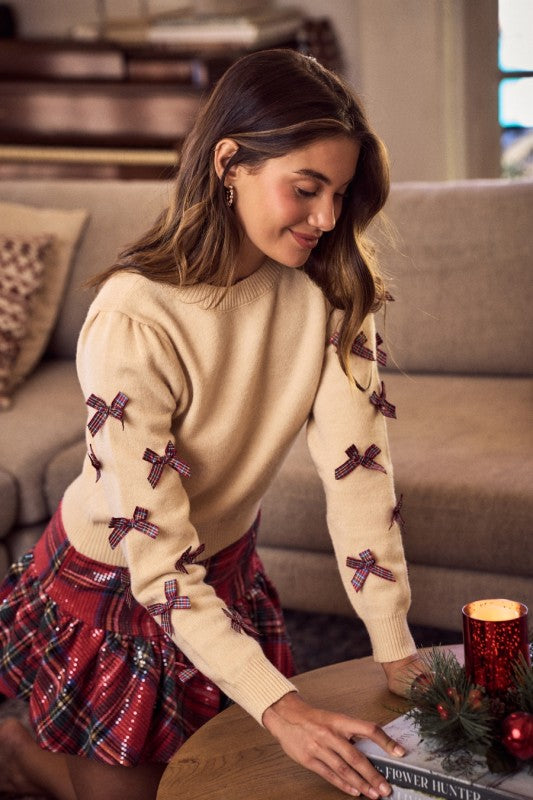 Holiday Bow Sleeve sweater