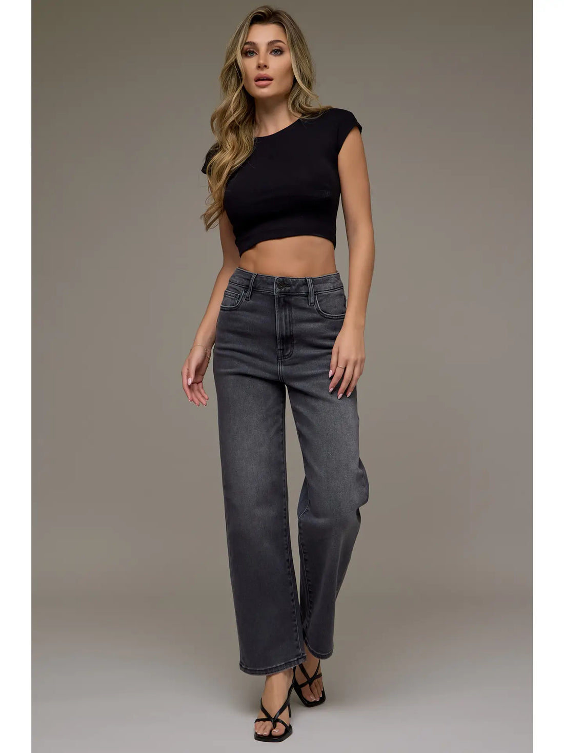 ELLA - Charcoal Wash Straight Leg