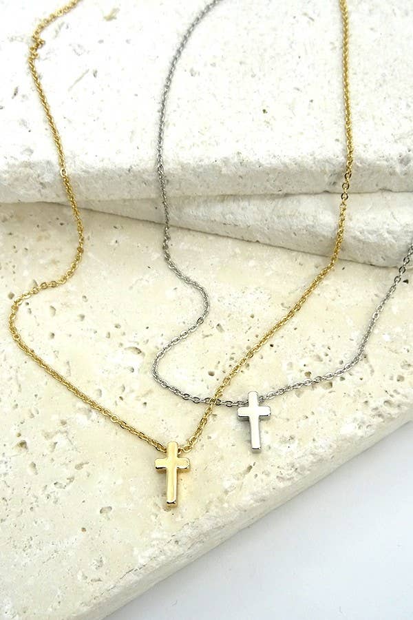 Class Mini Cross Necklace-Gold
