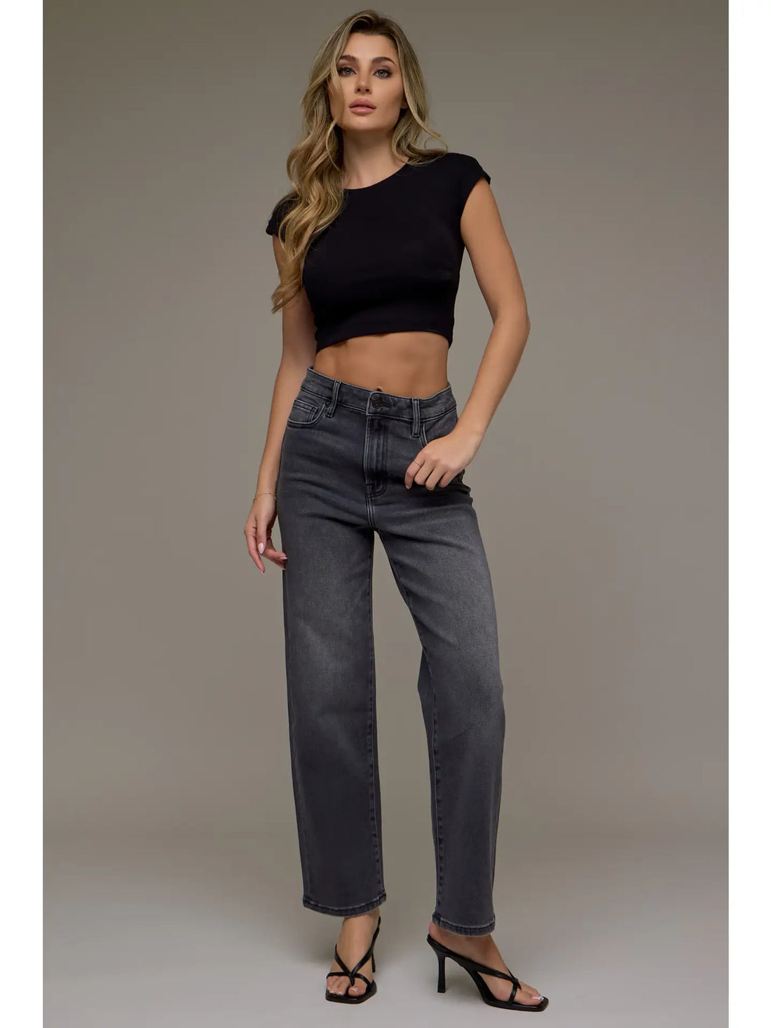 ELLA - Charcoal Wash Straight Leg