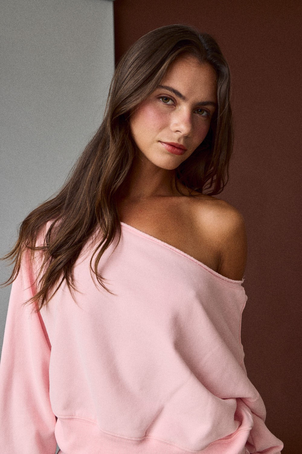 Pink off-the-shoulder Top