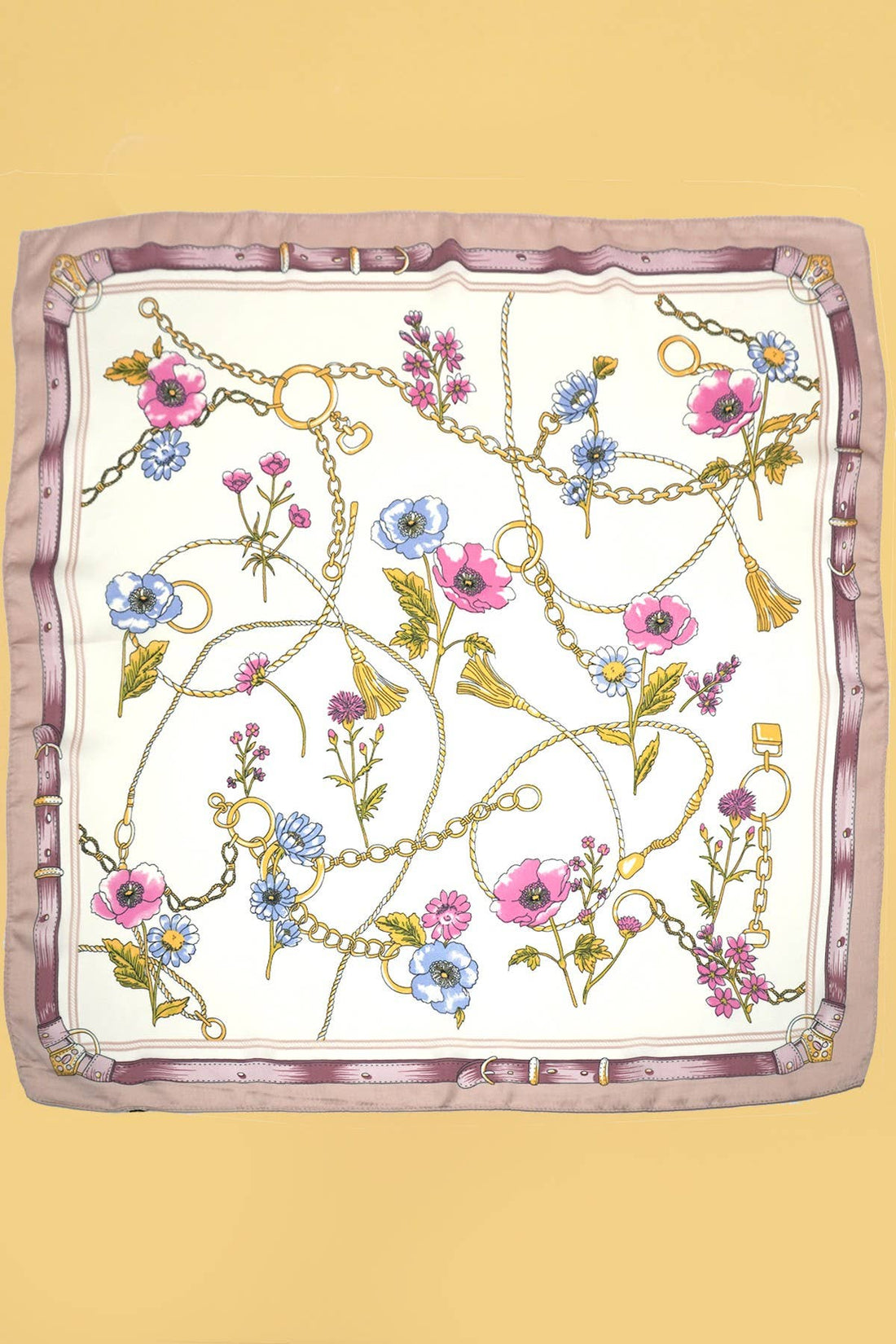 Vintage Floral Print Bandana Scarf | Pink