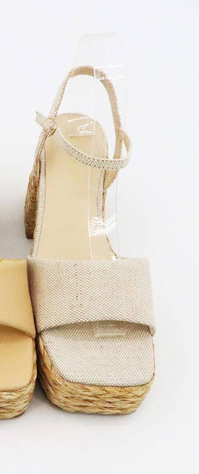 Bamboo Braided Rope Platform Sandal