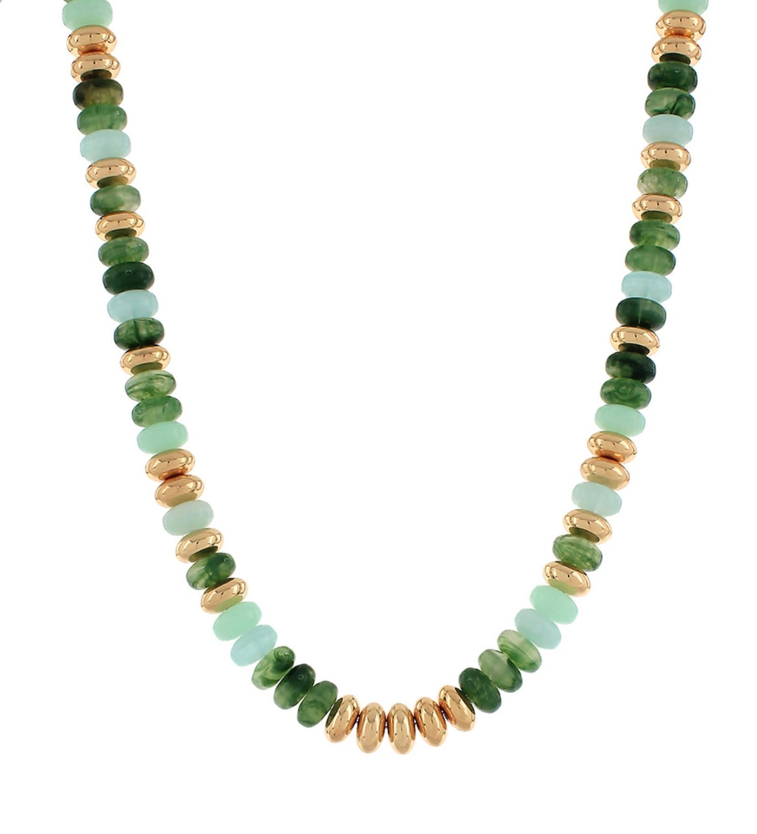 Green/Gold Beaded Necklace