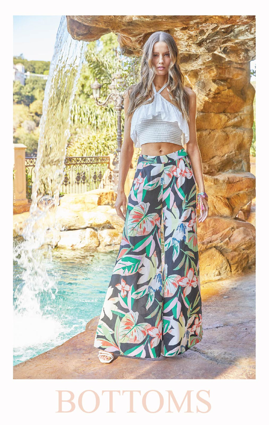 Miami Tropical Wide-Leg Pants