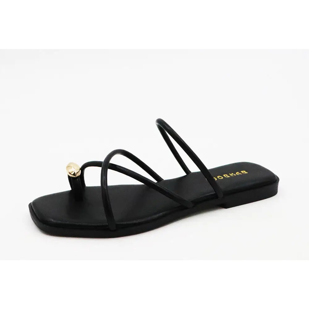 Black Crisscross Strap Sandal