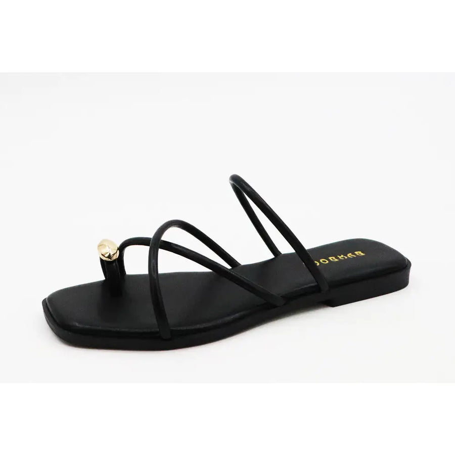 Black Crisscross Strap Sandal