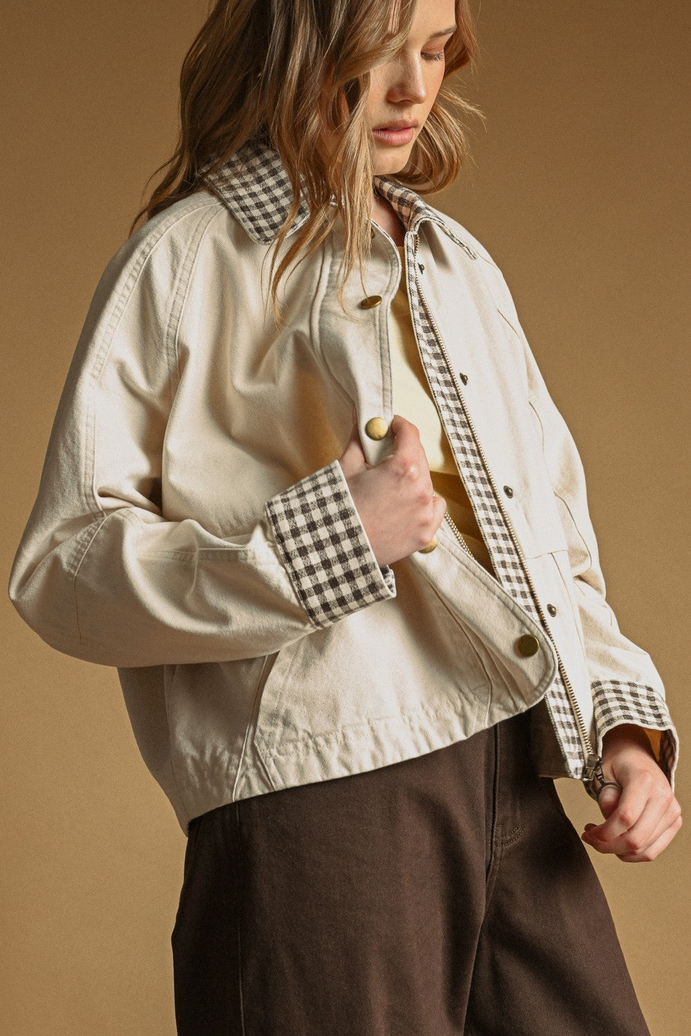 Gingham Collared Jacket