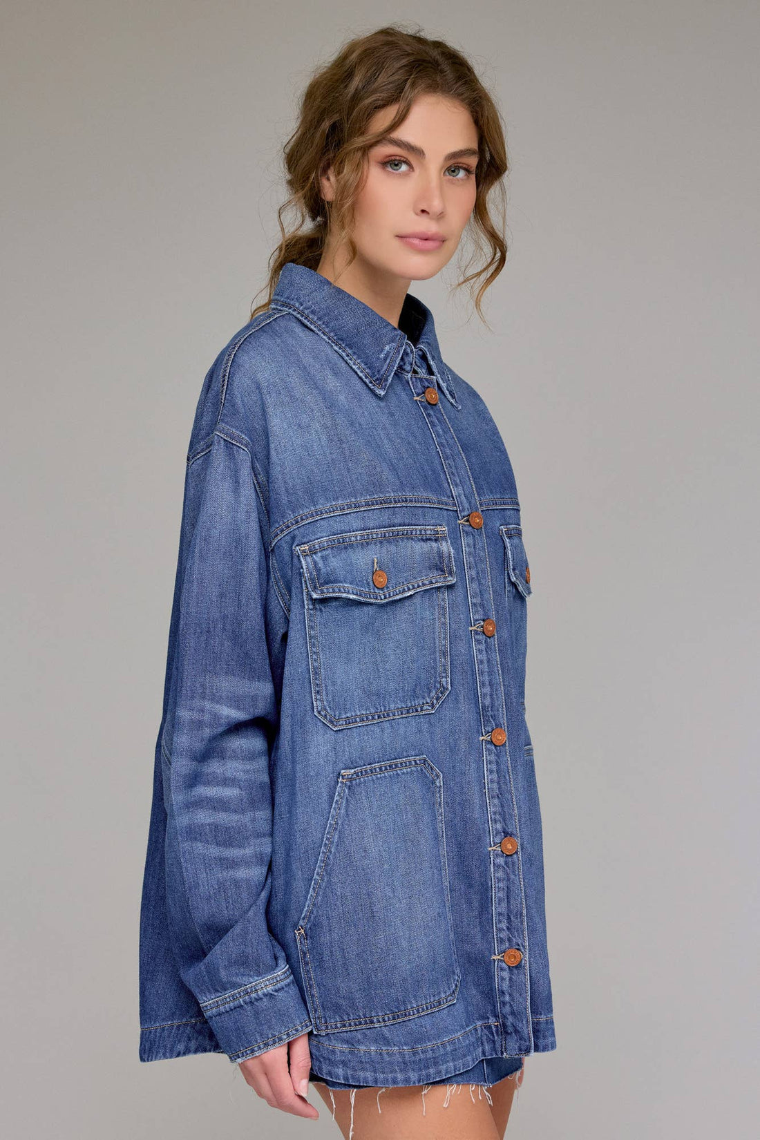 Medium Wash Oversized Shacket
