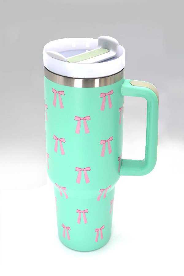 40oz STAINLESS STEEL TUMBLER ALL STYLES | TB40OZ: BOW CHECKER PINK