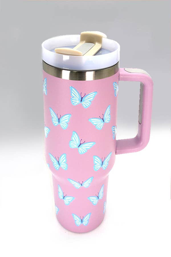 40oz STAINLESS STEEL TUMBLER ALL STYLES | TB40OZ: BOW CHECKER PINK