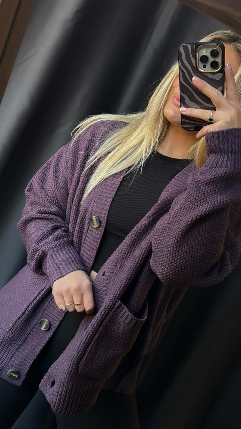 Dark Plum Cardigan