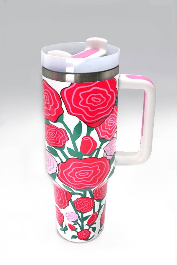 40oz STAINLESS STEEL TUMBLER ALL STYLES | TB40OZ: XMAS SANTA LT PINK