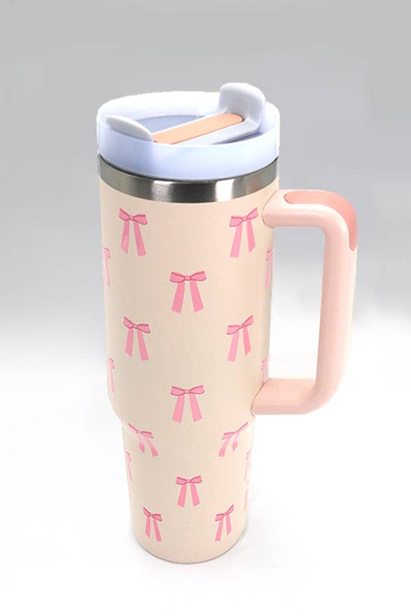 40oz STAINLESS STEEL TUMBLER ALL STYLES | TB40OZ: BOW CHECKER PINK