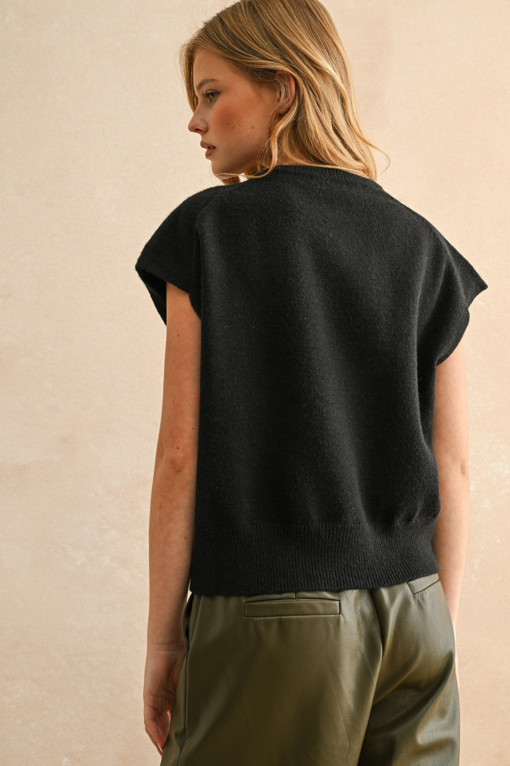 Soft Black Simple Sweater